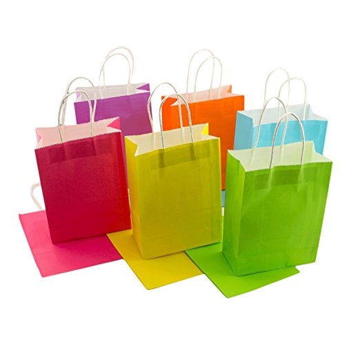 colored paper gift bags with handles